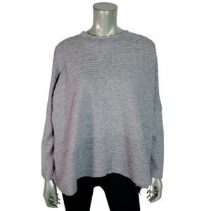 Ronen Chen Pullover Boxy Sweater Medium Oversized Angora Ribbed Stretch Gray